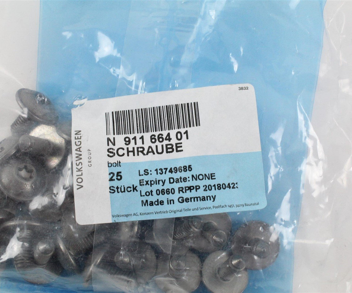 VW Audi Skoda SEAT M6x14 torx head screws x25 N91166401