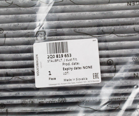 VW Polo 2018 SEAT Arona Ibiza cabin pollen filter 2Q0819653
