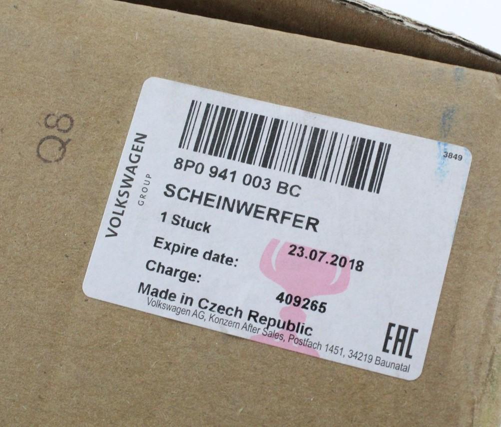 Audi A3 8P 2008-13 left halogen headlight headlamp 8P0941003BC