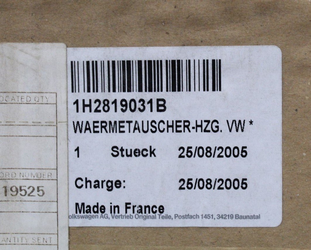 Golf MK3 Corrado Jetta Lupo Polo heater matrix RHD 1H2819031B