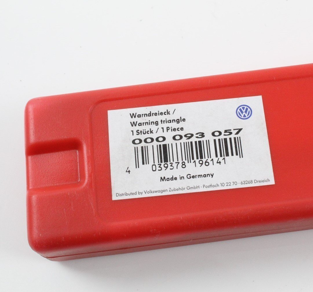 VW Volkswagen emergency warning triangle in case 000093057