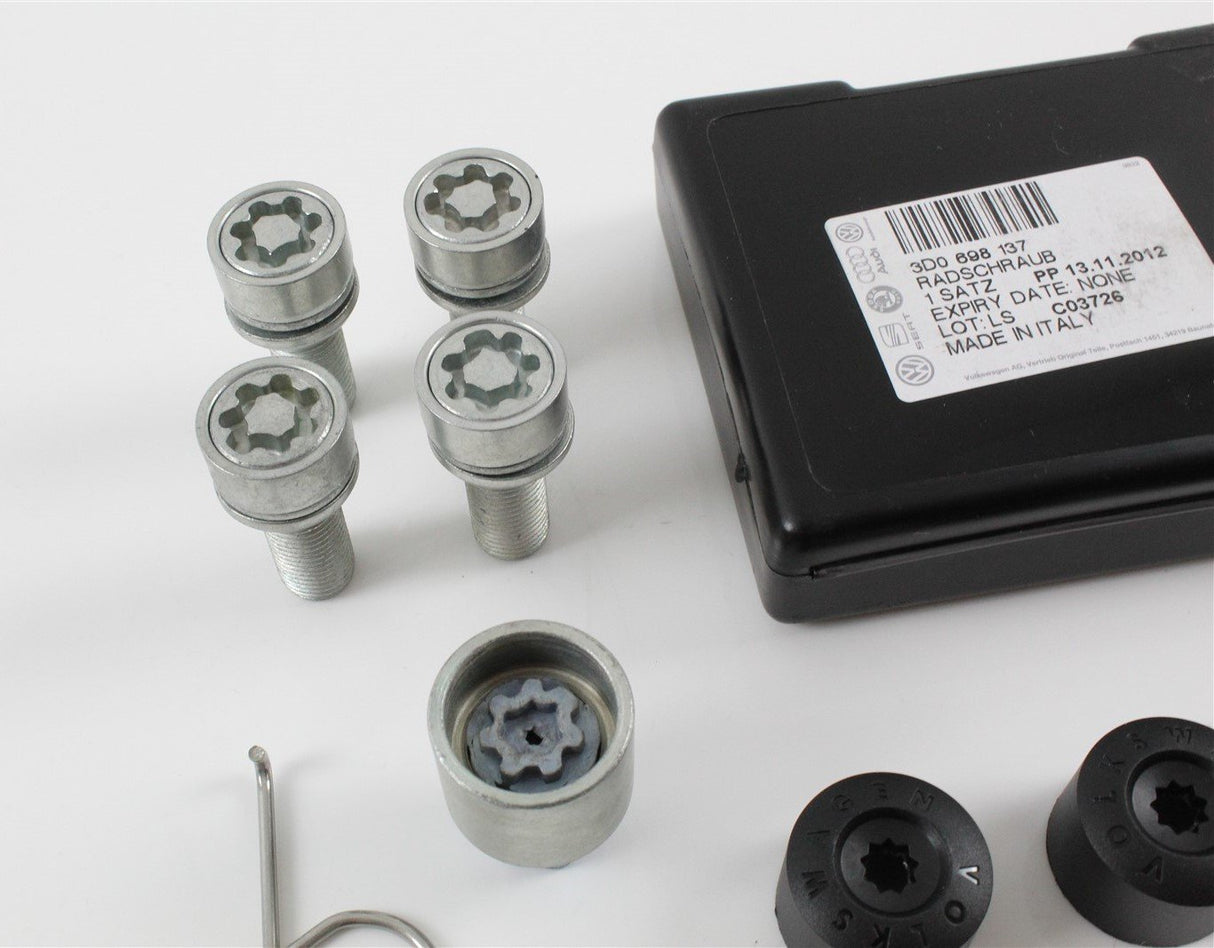 VW Phaeton 2002-2016 locking wheel nut kit "P" M14x1.5x35 3D0698137
