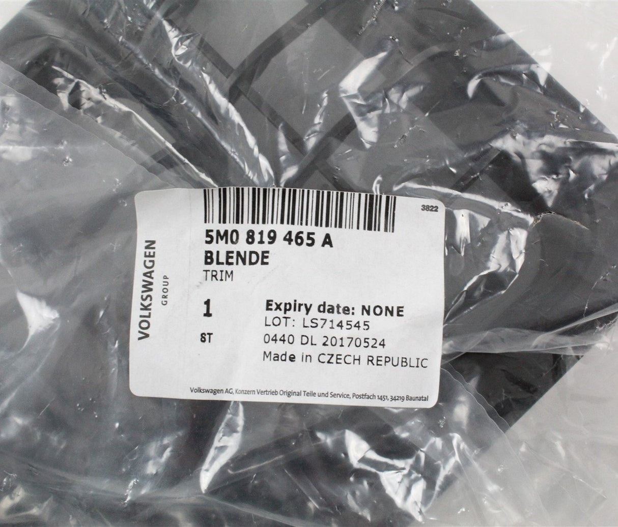 VW Golf Plus Tiguan rear left air vent pressure relief 5M0819465A