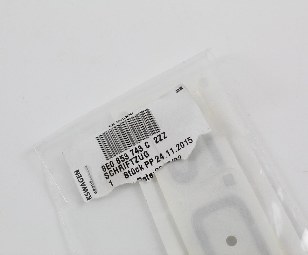 Audi A4 B6 A6 C5 2.0 boot tail lid badge inscription 8E0853743C 2ZZ