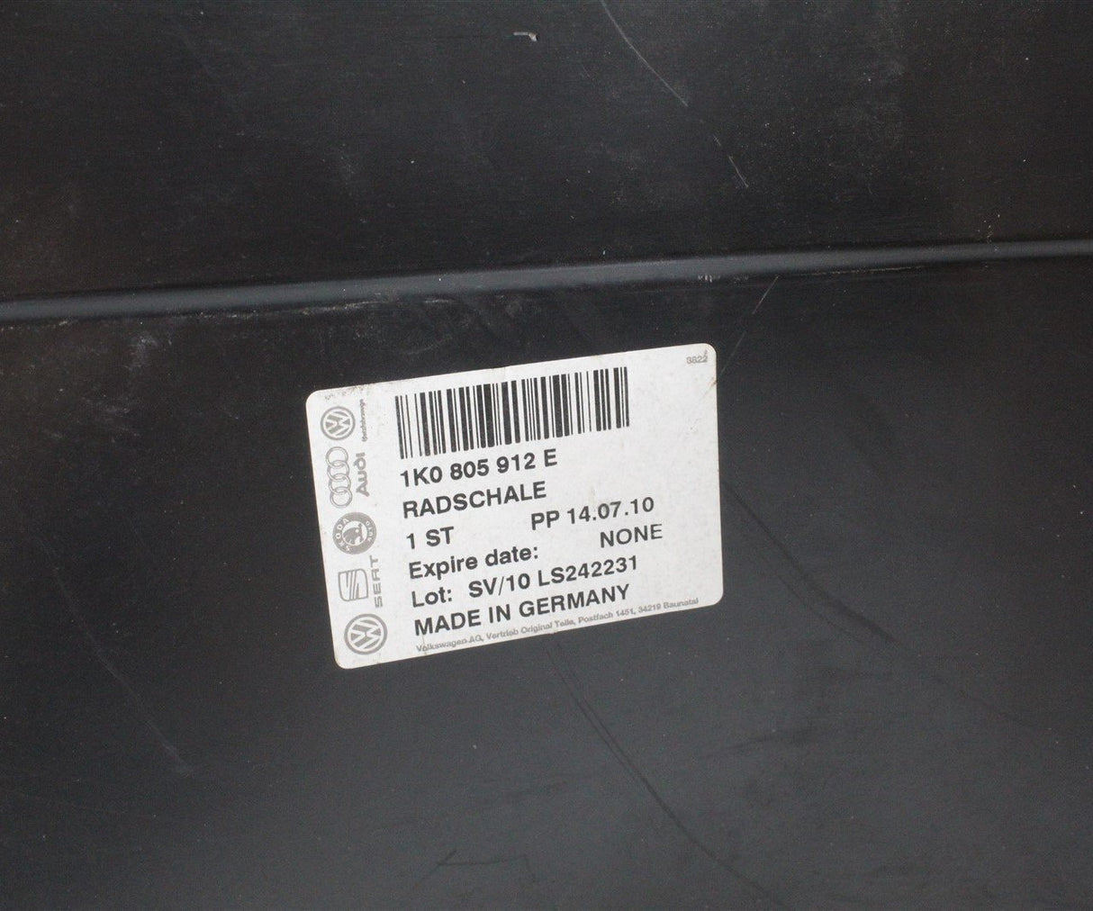 VW Golf MK5 GTI R32 right front section wheel arch liner 1K0805912E