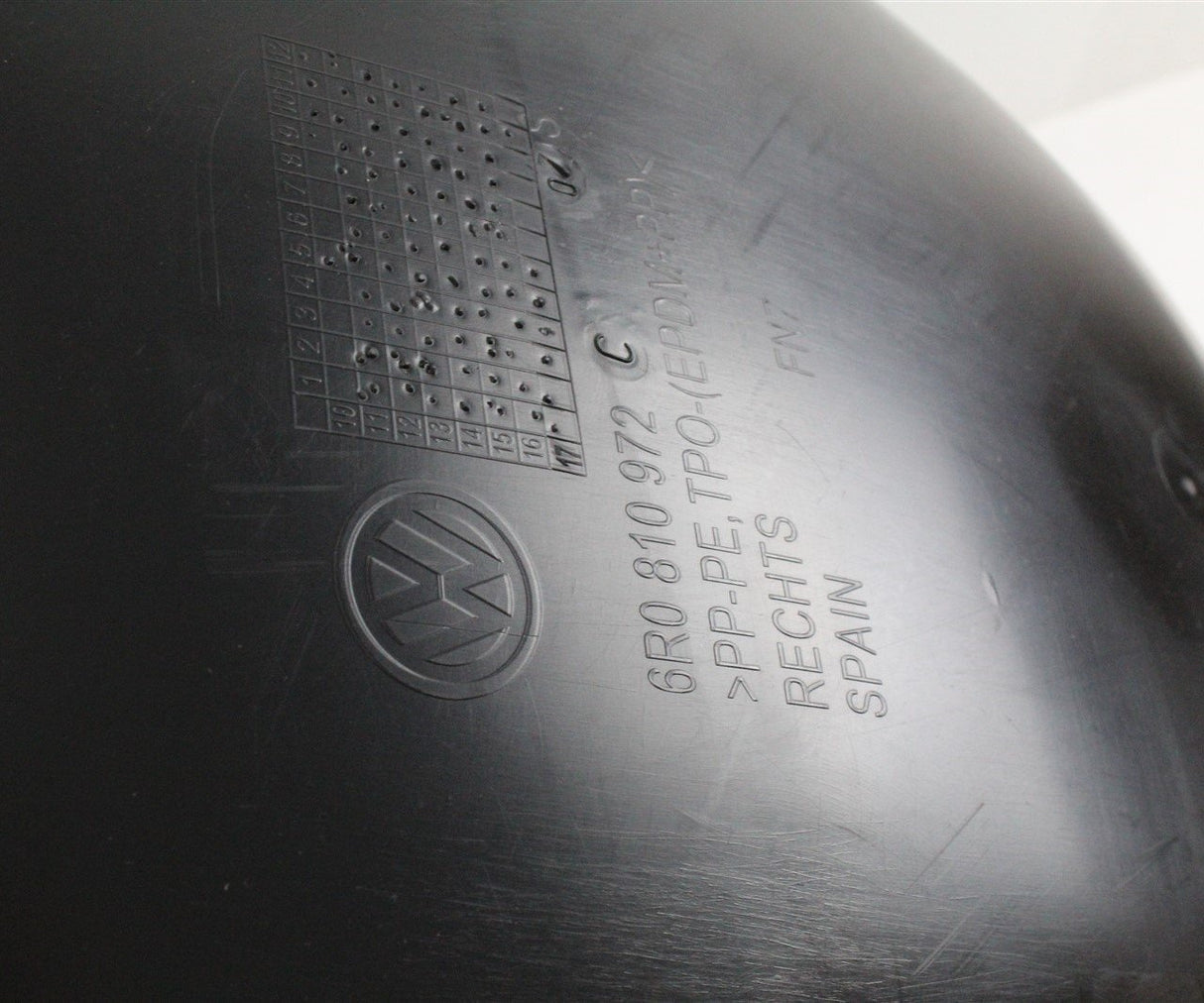 VW Polo 6R 6C 2010-17 right rear wheel arch liner shield 6R0810972C