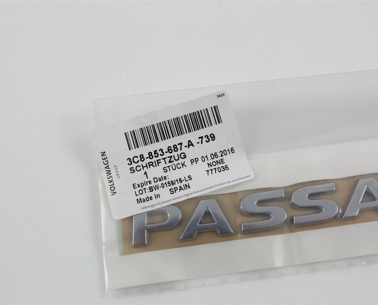VW Passat B7 CC tail gate boot lid "Passat" name badge 3C8853687A739
