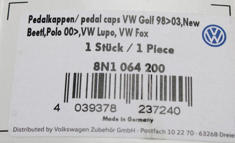 VW Golf MK4 Beetle Polo aluminium pedal caps set (LHD) 8N1064200