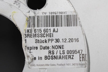 VW Audi Skoda SEAT Golf A3 Leon Octavia 256 rear brake discs 1K0615601AJ