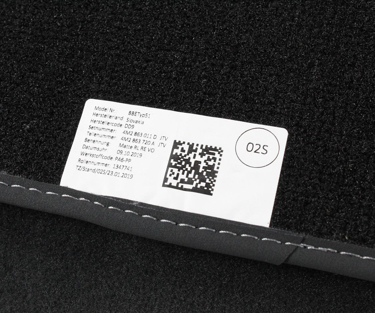 Audi Q7 SQ7 4M 2016-on front & rear carpet floor mats set 4M2863011DJTV