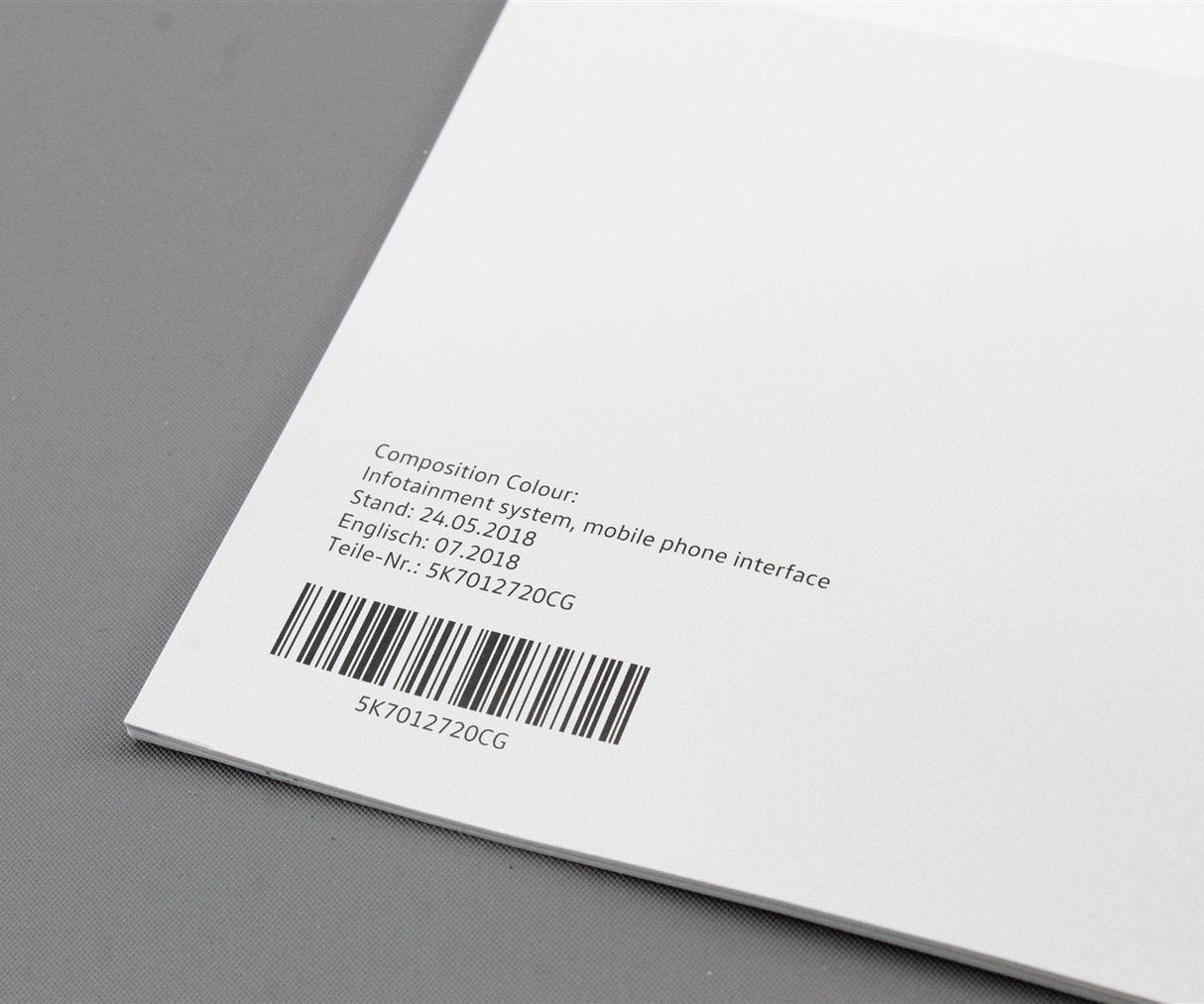 VW Volkswagen Composition Colour radio instruction manual 5K7012720CG