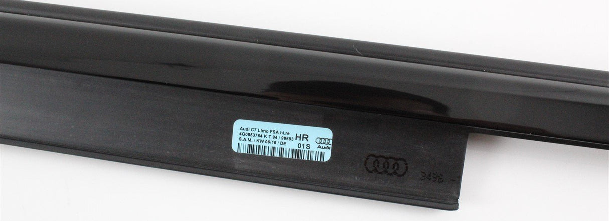 Audi A6 S6 15-18 right rear door window seal gloss black 4G0853764K
