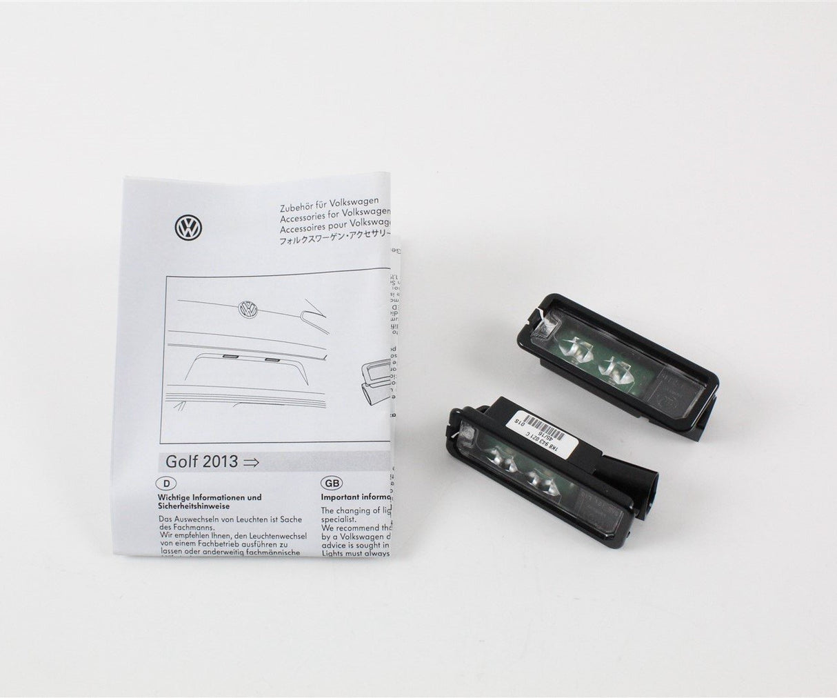 VW Golf MK7 MK7.5 LED rear number license plate lights set 5G0052110