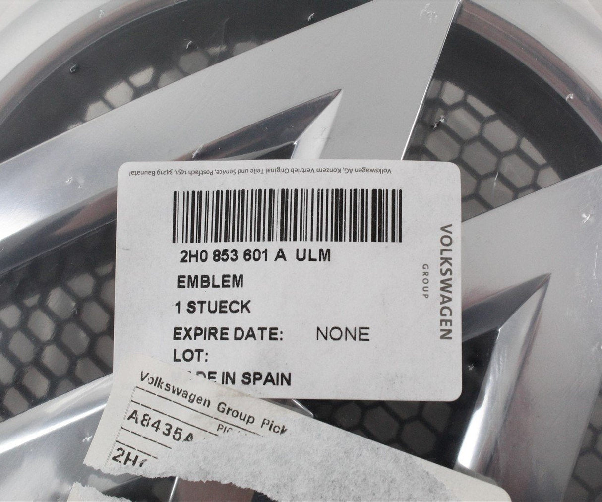 VW Amarok 2010-2019 chrome front grille badge 2H0853601A ULM