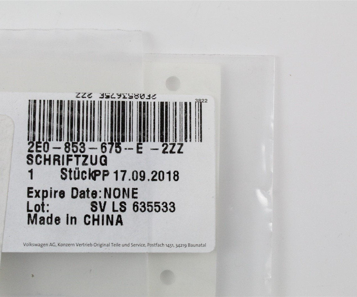 VW Crafter 2006-16 rear door TDI lettering badge 2E0853675E 2ZZ