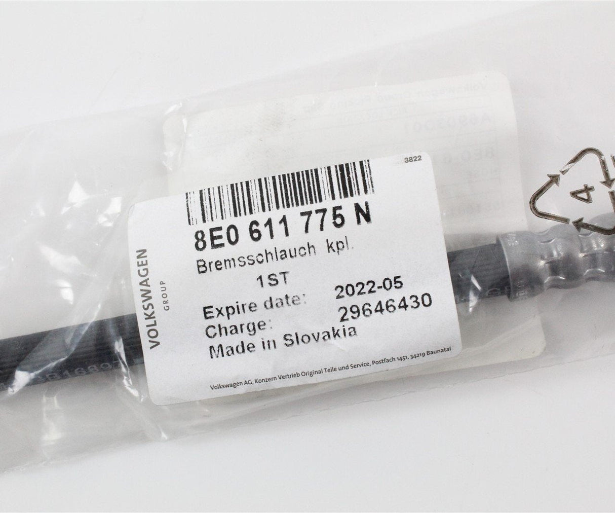 Audi A4 S4 B6 B7 Avant Quattro rear brake hose flexi 8E0611775N