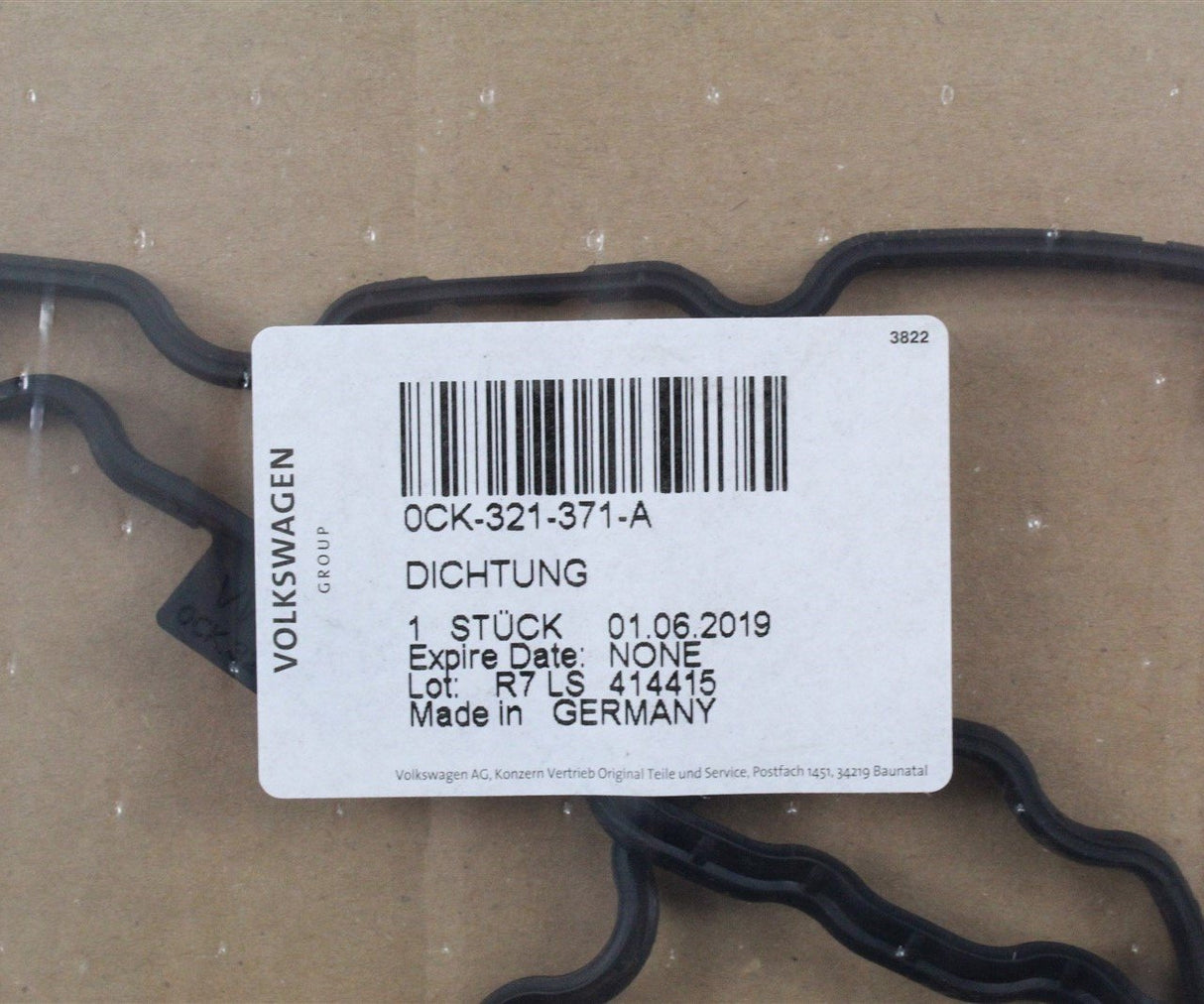 Audi A4 A5 A6 A7 Q5 7 speed DSG gearbox sump gasket 0CK321371A