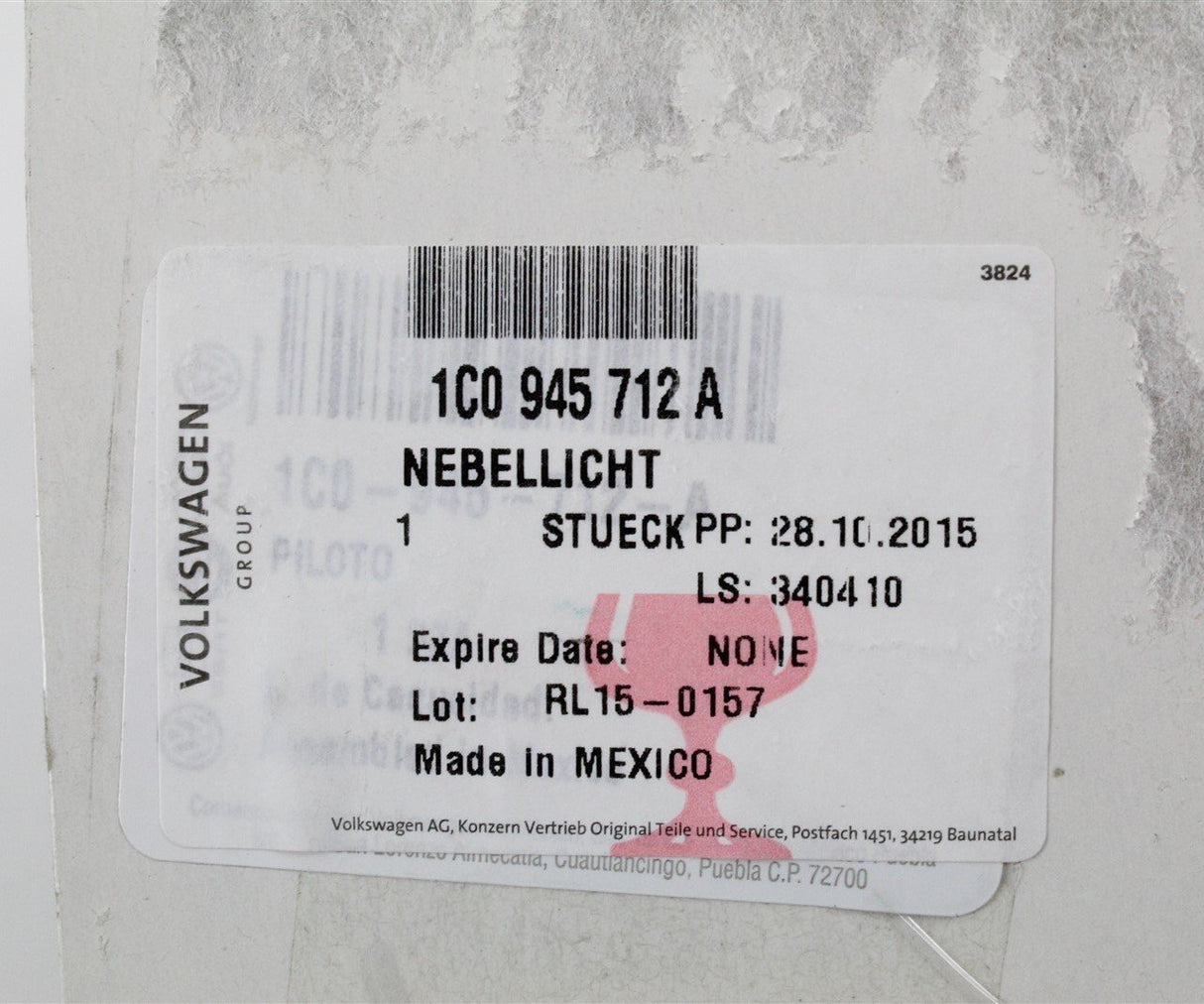 VW Beetle 1999-2005 right rear fog light lamp 1C0945712A