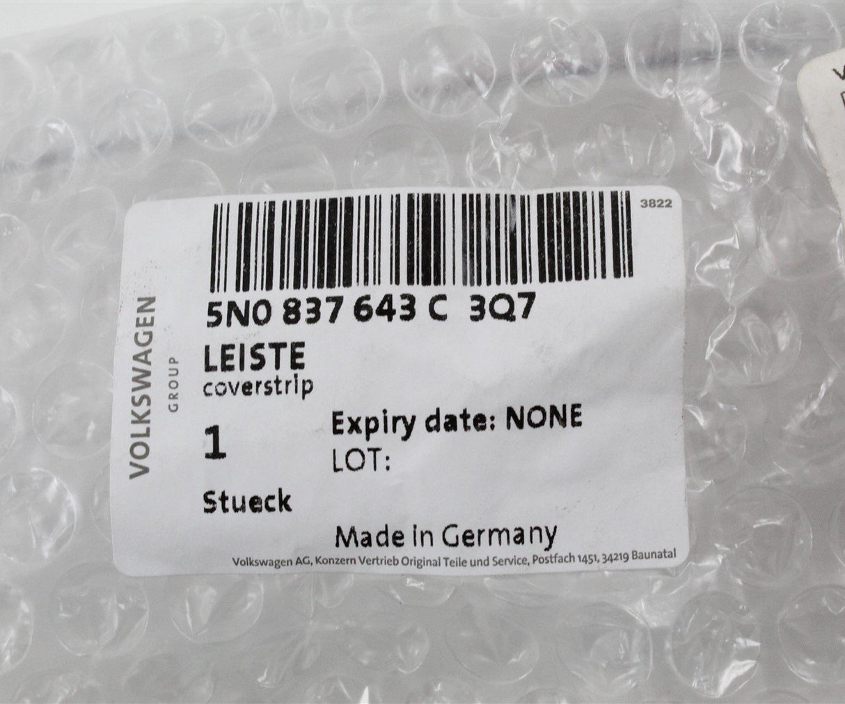 VW Tiguan 2008-2016 left upper door chrome trim window 5N0837643C