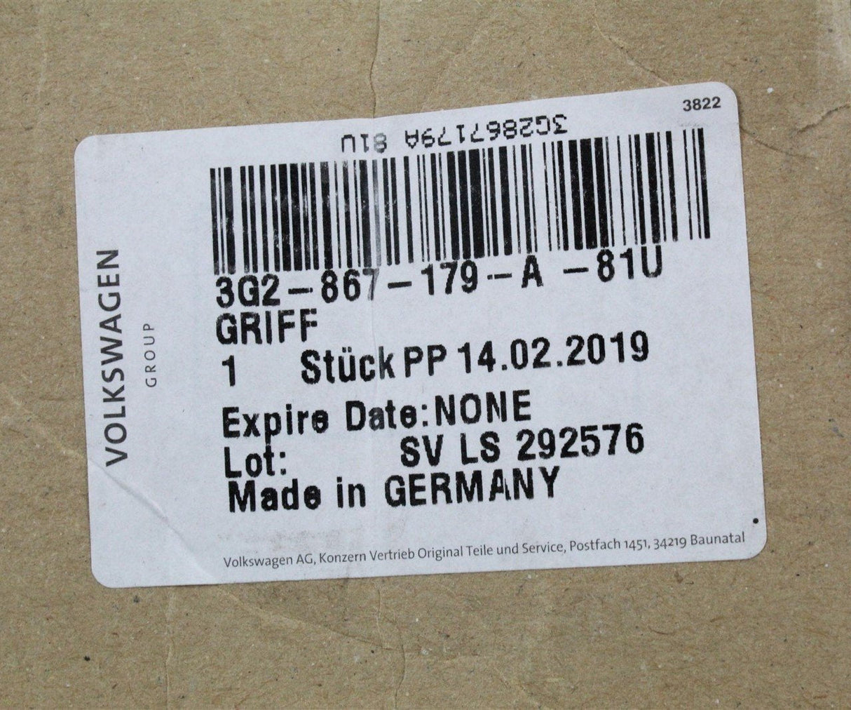 VW Passat Arteon B8 2015 onward door trim handle left 3G2867179A 81U