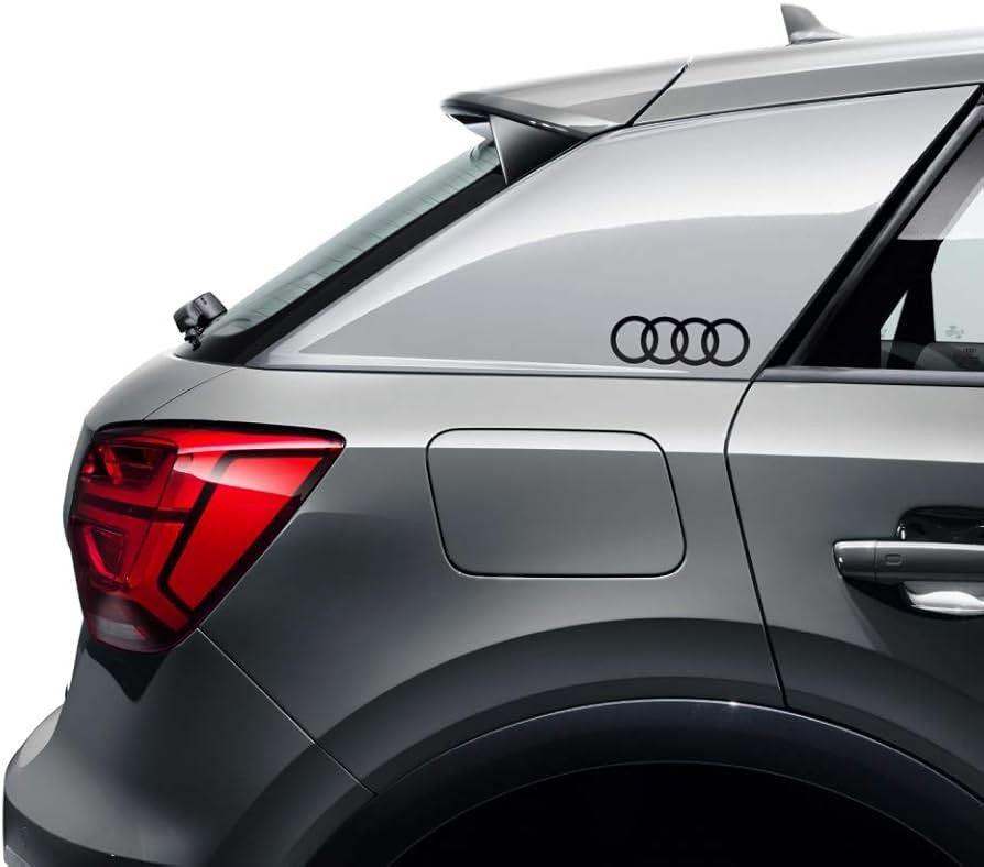 Audi rings logo side decals set (black) 8W0064317E, view 1