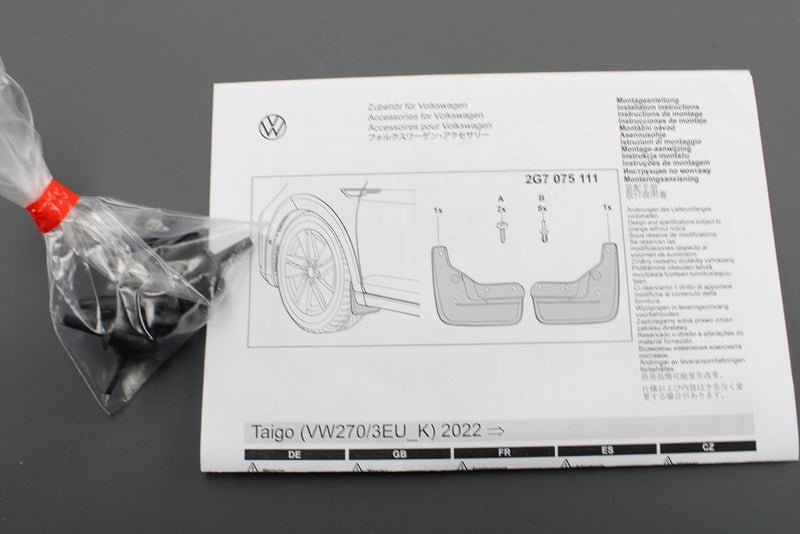 VW Taigo 2022-on accessory mud flap set (front & rear) 2G7075101/111