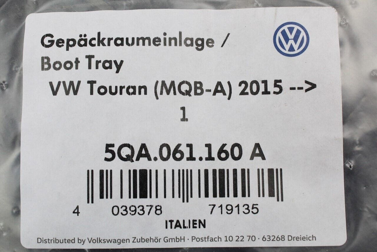 VW Touran 2016-on 7 seater boot load liner mat 5QA061160A