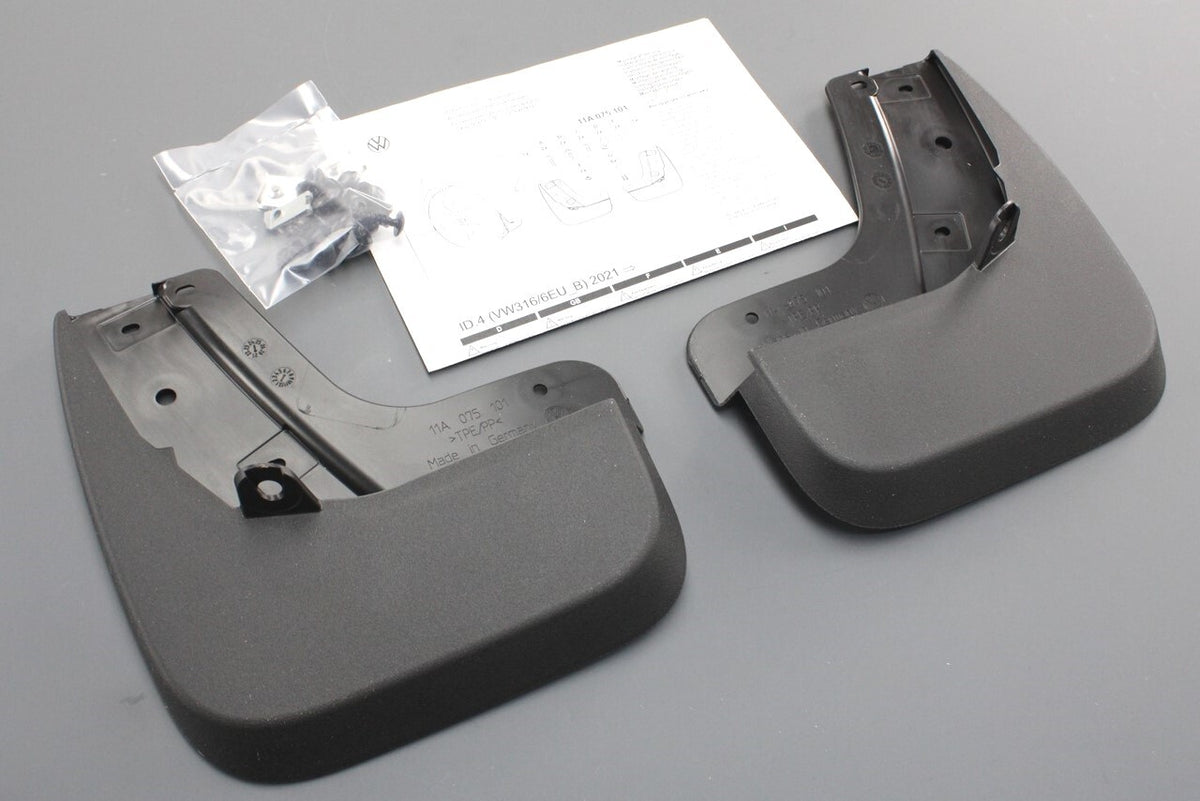 VW ID.4 ID.5 2021-on accessory mud flap set (front & rear) 11A075101/111, view 1