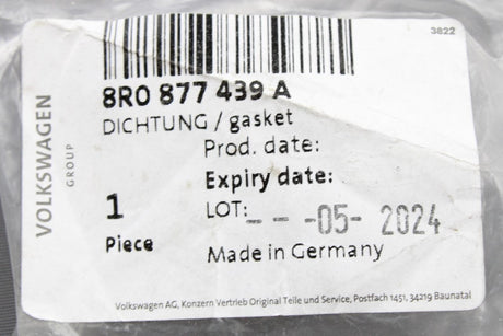 Audi Q5 VW Passat B7 Tiguan Touran panoramic sunroof seal 8R0877439A