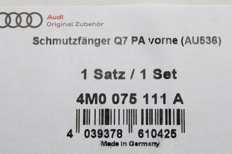 Audi Q7 2016-on accessory mud flaps (front & rear) 4M0075101A/111A