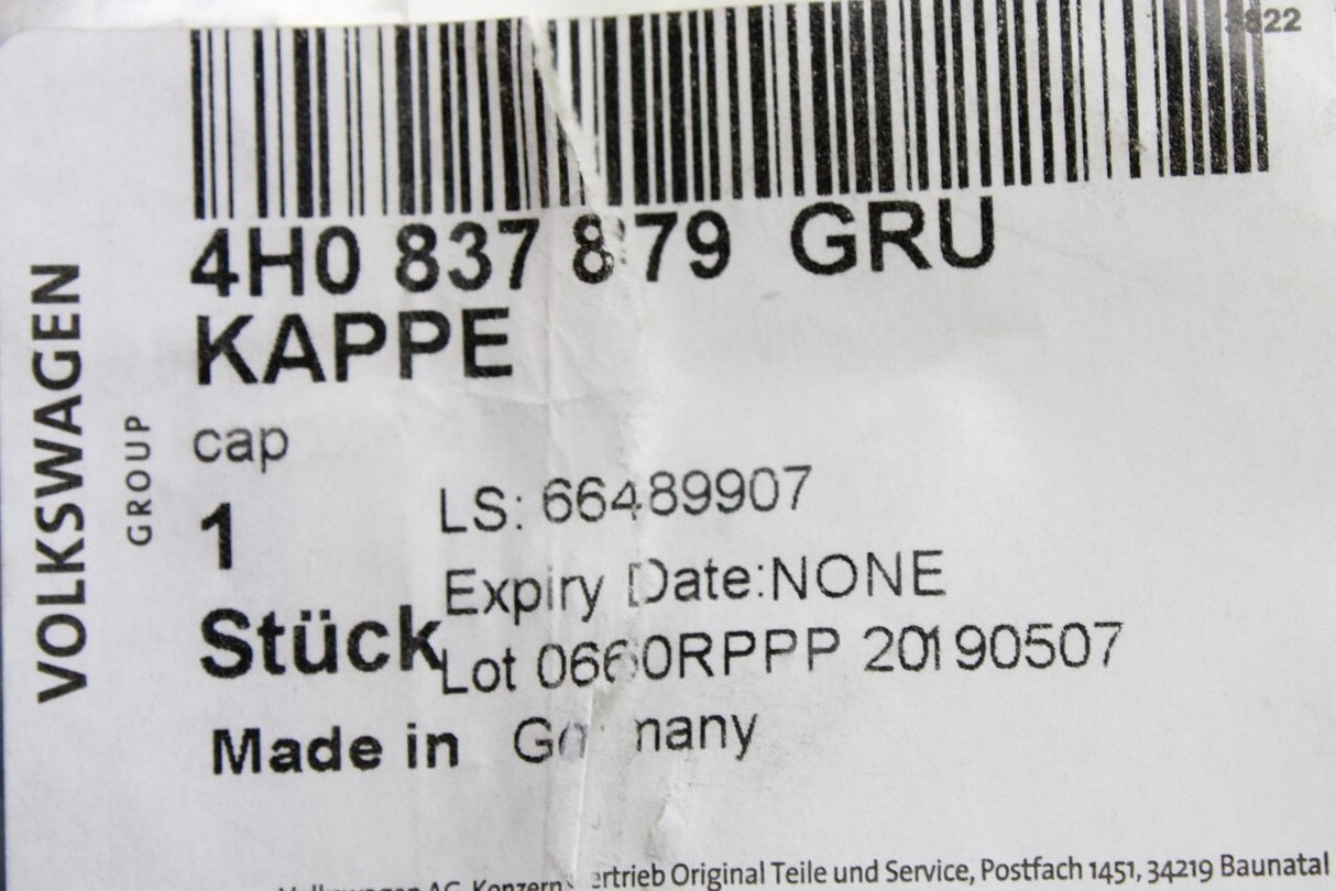 Audi A6 A7 A8 Q7 RS6 RS7 door handle lock cap (left) 4H0837879 GRU