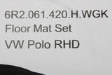 VW Polo 6R 6C 2010-17 front & rear carpet floor mats RHD 6R2061420H WGK