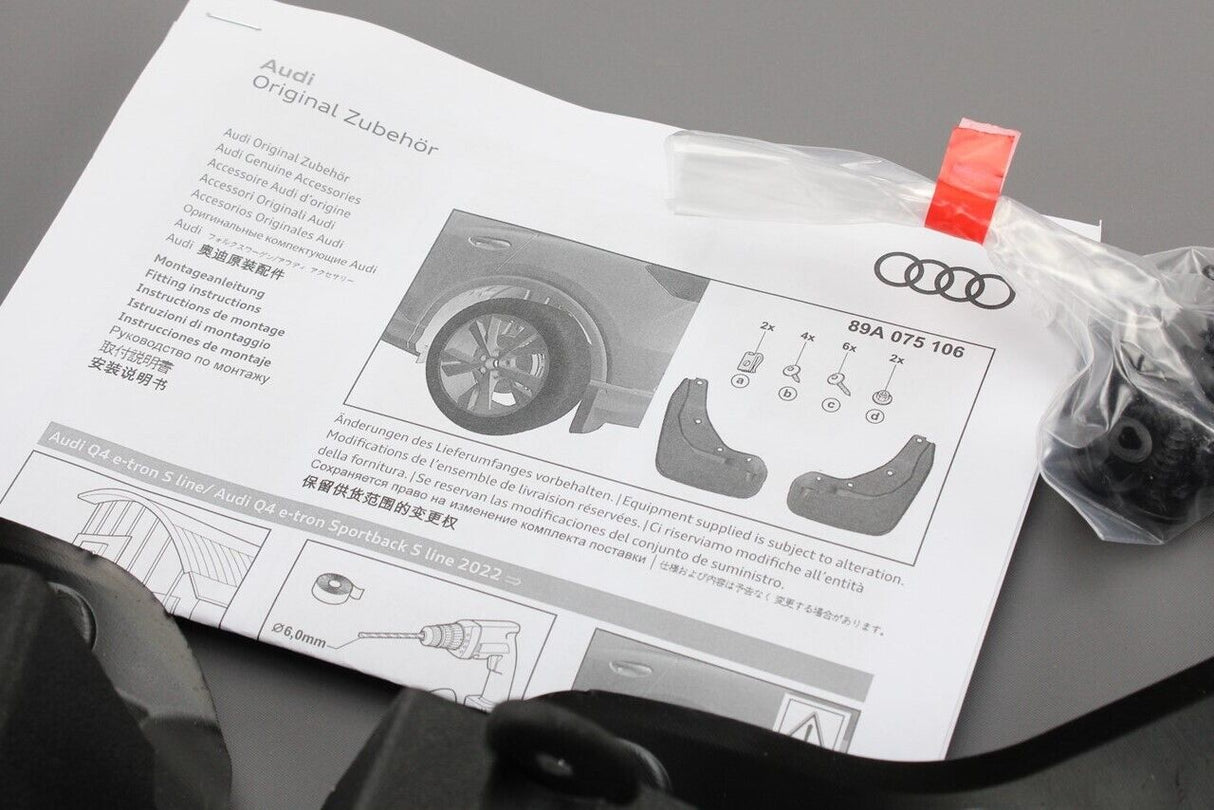 Audi Q4 E-Tron 2021-on S-line mud flap set (rear) 89A075106