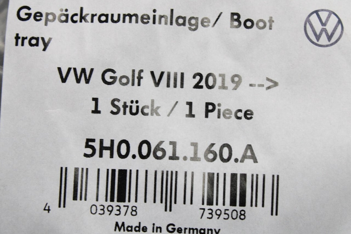 VW Golf MK8 2020-on luggage compartment foam boot liner 5H0061160A