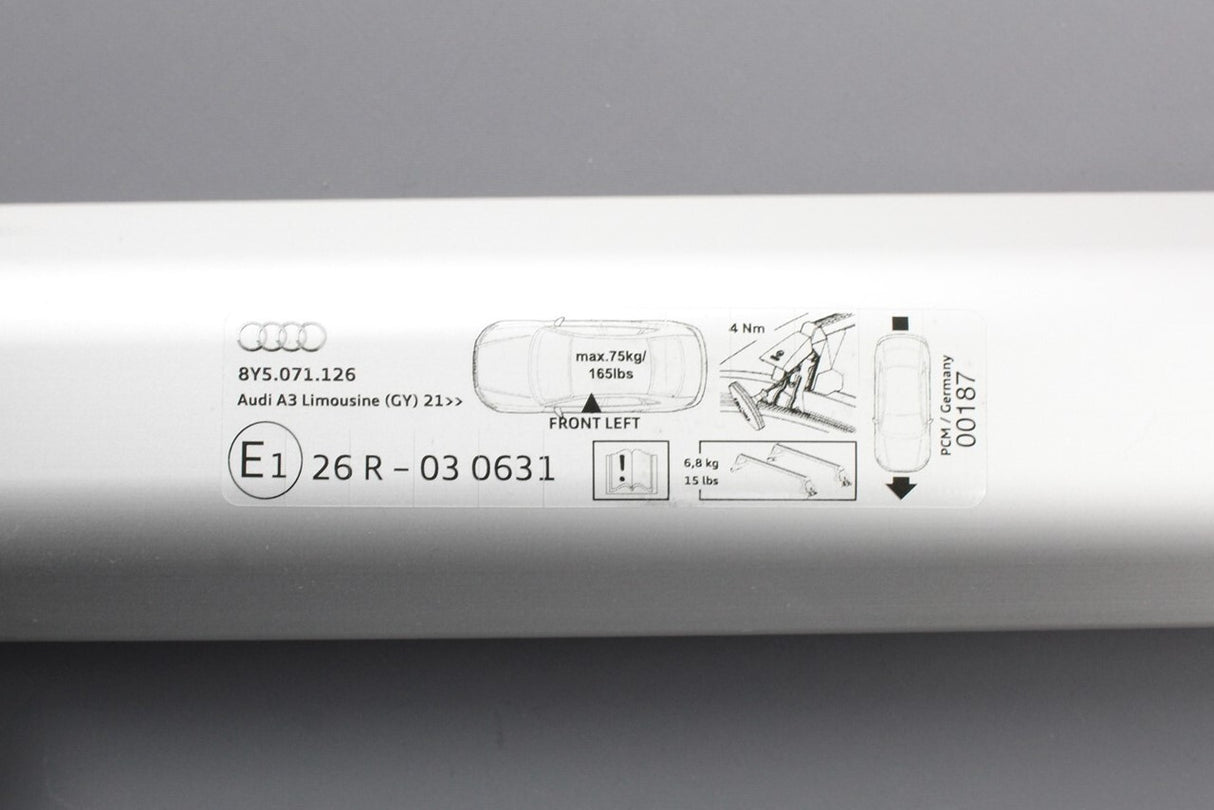 Audi A3 S3 RS3 Saloon 8Y 2021-on accessory roof bars 8Y5071126