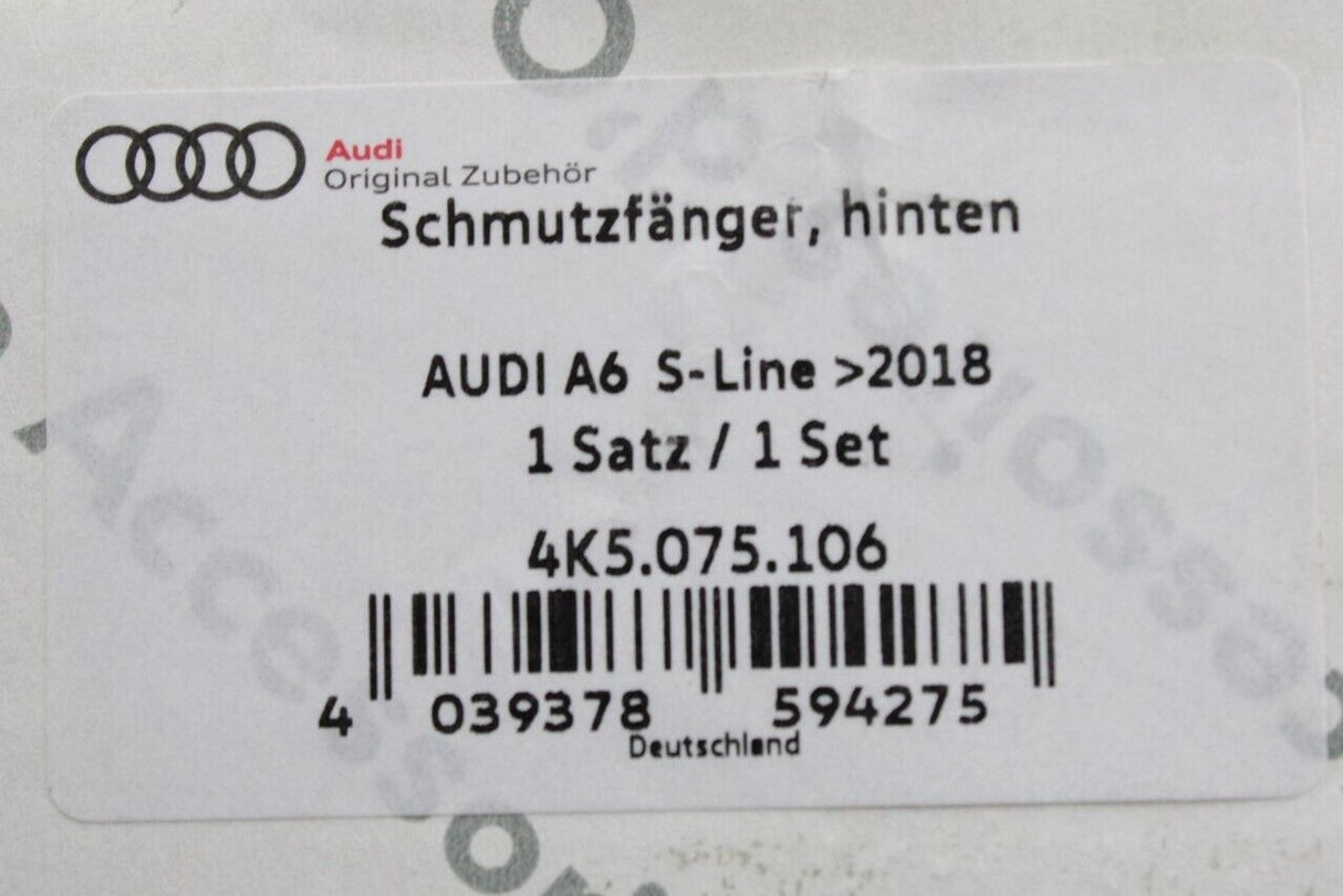 Audi A6 S-line 2019-on mud flaps set (rear) 4K5075106