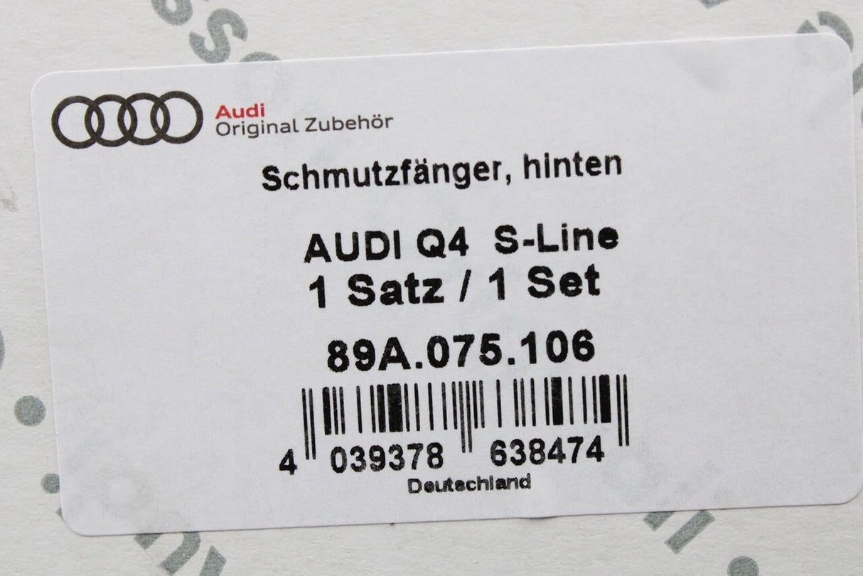 Audi Q4 E-Tron 2021-on S-line mud flap set (front & rear) 89A075106/116
