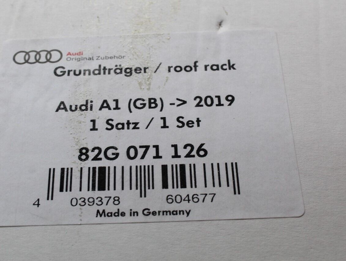Audi A1 2019-on accessory roof bars set 82G071126