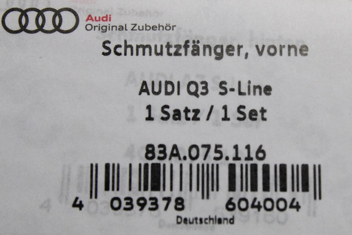 Audi Q3 S-Line 2019-on mud flaps set (front & rear) 83A075116/83F075106