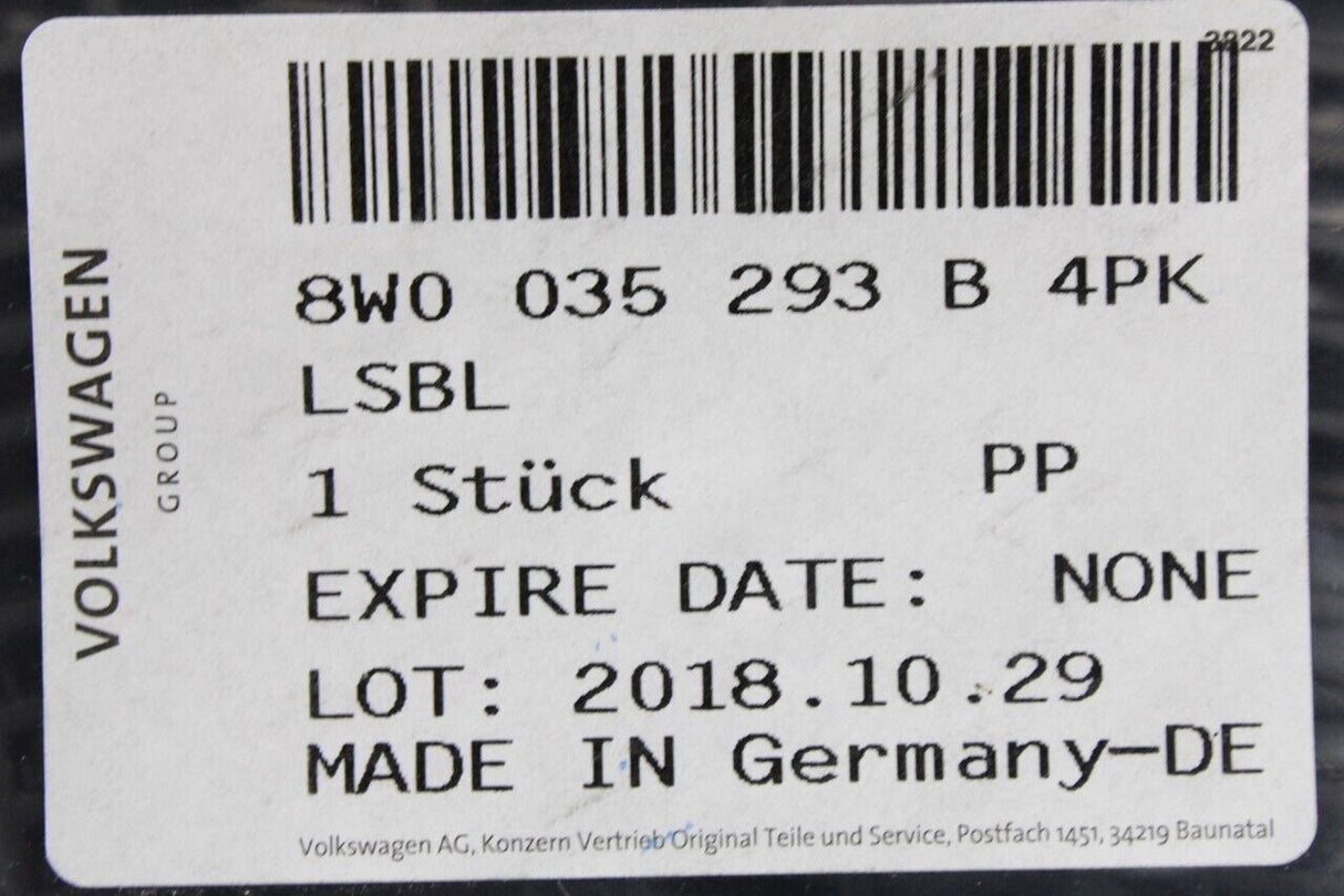 Audi A4 S4 RS4 A5 S5 RS5 rear speaker cover trim (left) 8W0035293B 4PK