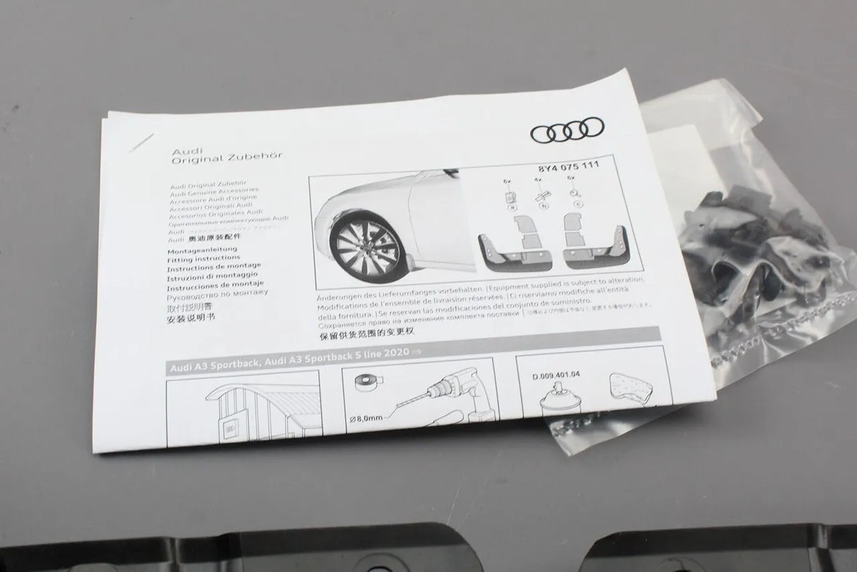 Audi A3 S-Line Sportback 20-on mud flaps set (front & rear) 8Y4075111/106