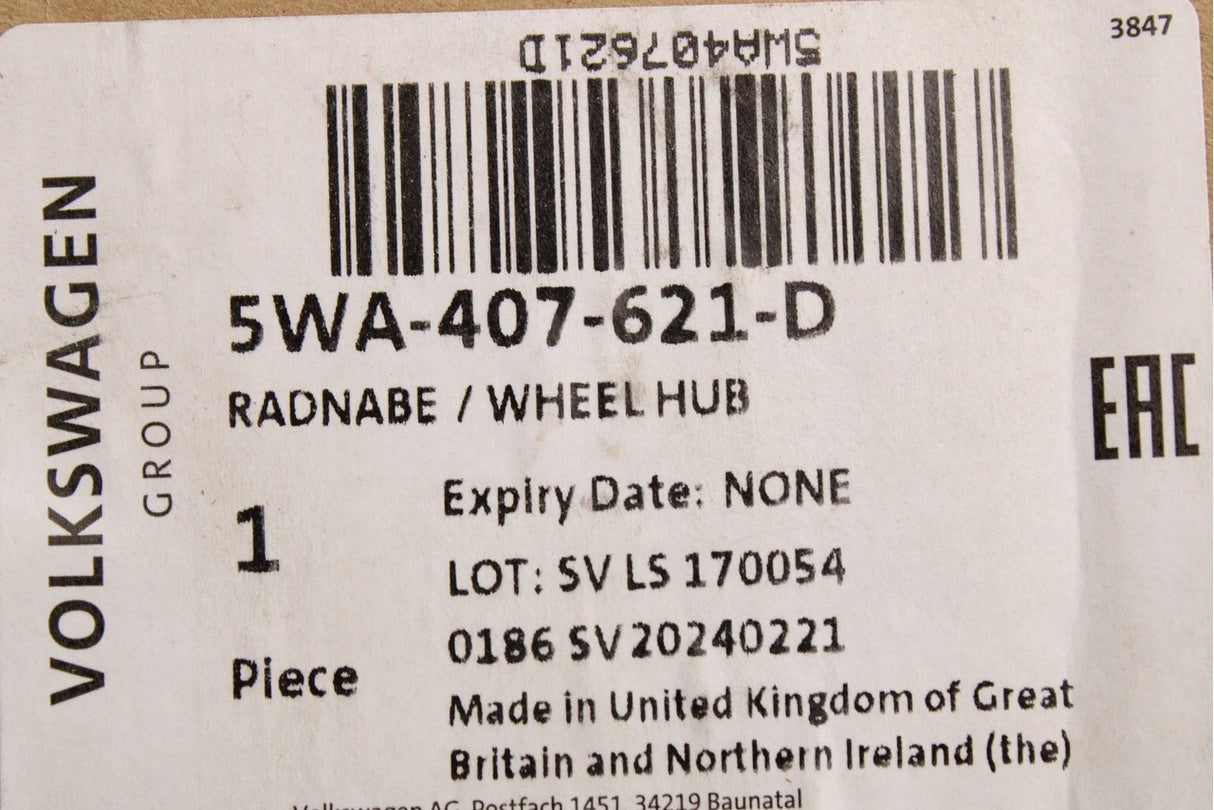 VW Golf Audi A3 Skoda SEAT Leon Cupra wheel bearing (front) 5WA407621D