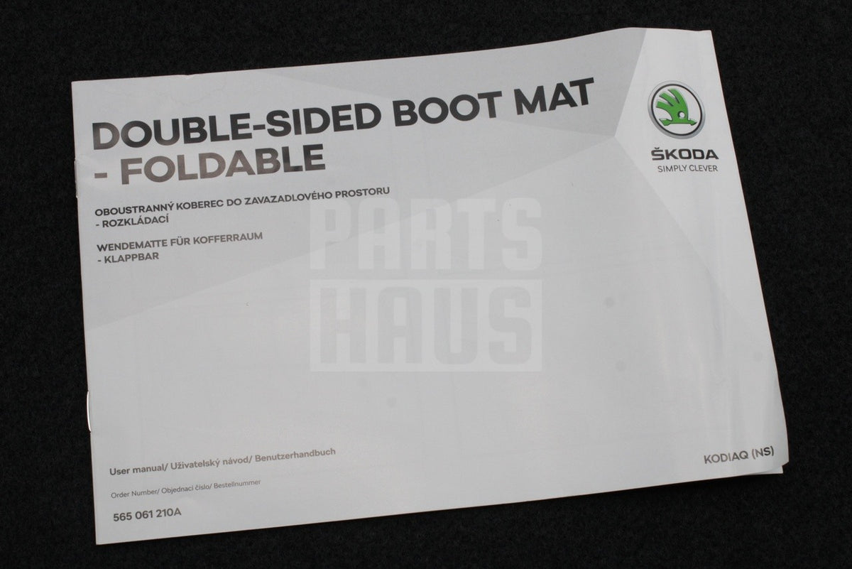 Skoda Kodiaq 2017-2024 double sided boot liner (7 seater) 565061210A