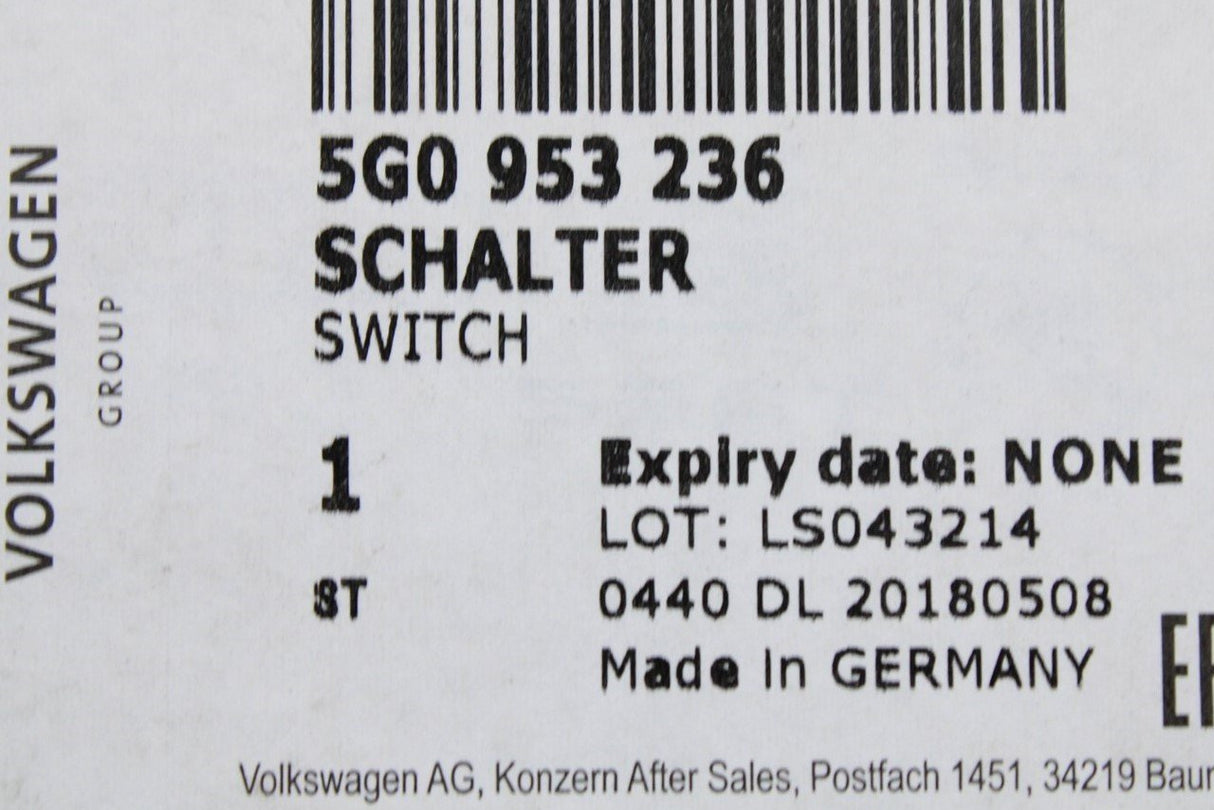 VW Golf MK7 MK7.5 Passat 2013-2021 Bonnet lock contact sensor 5G0953236