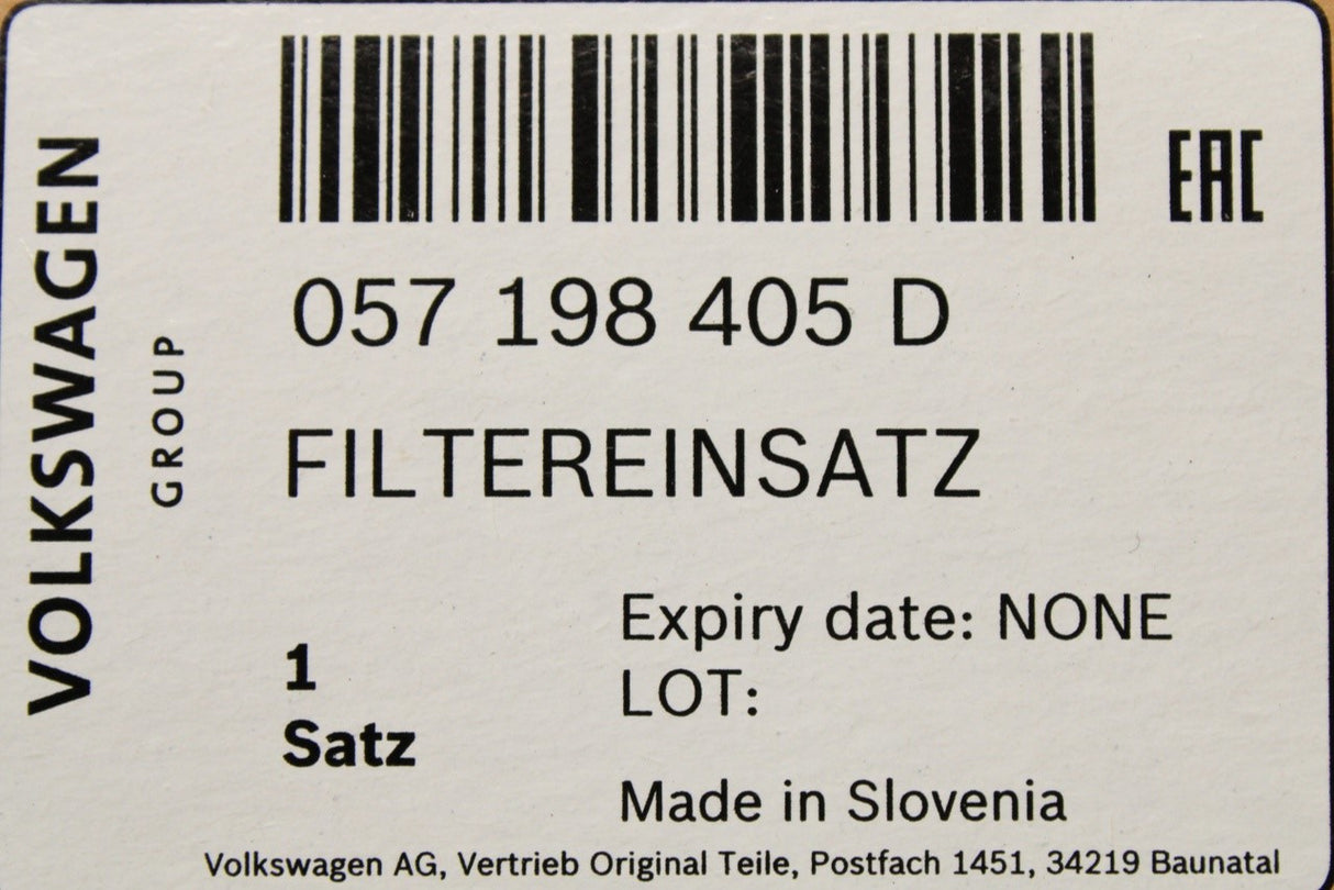VW Touareg Audi A8 D5 S8 Q7 4M Q8 4.0 TDI oil filter element 057198405D