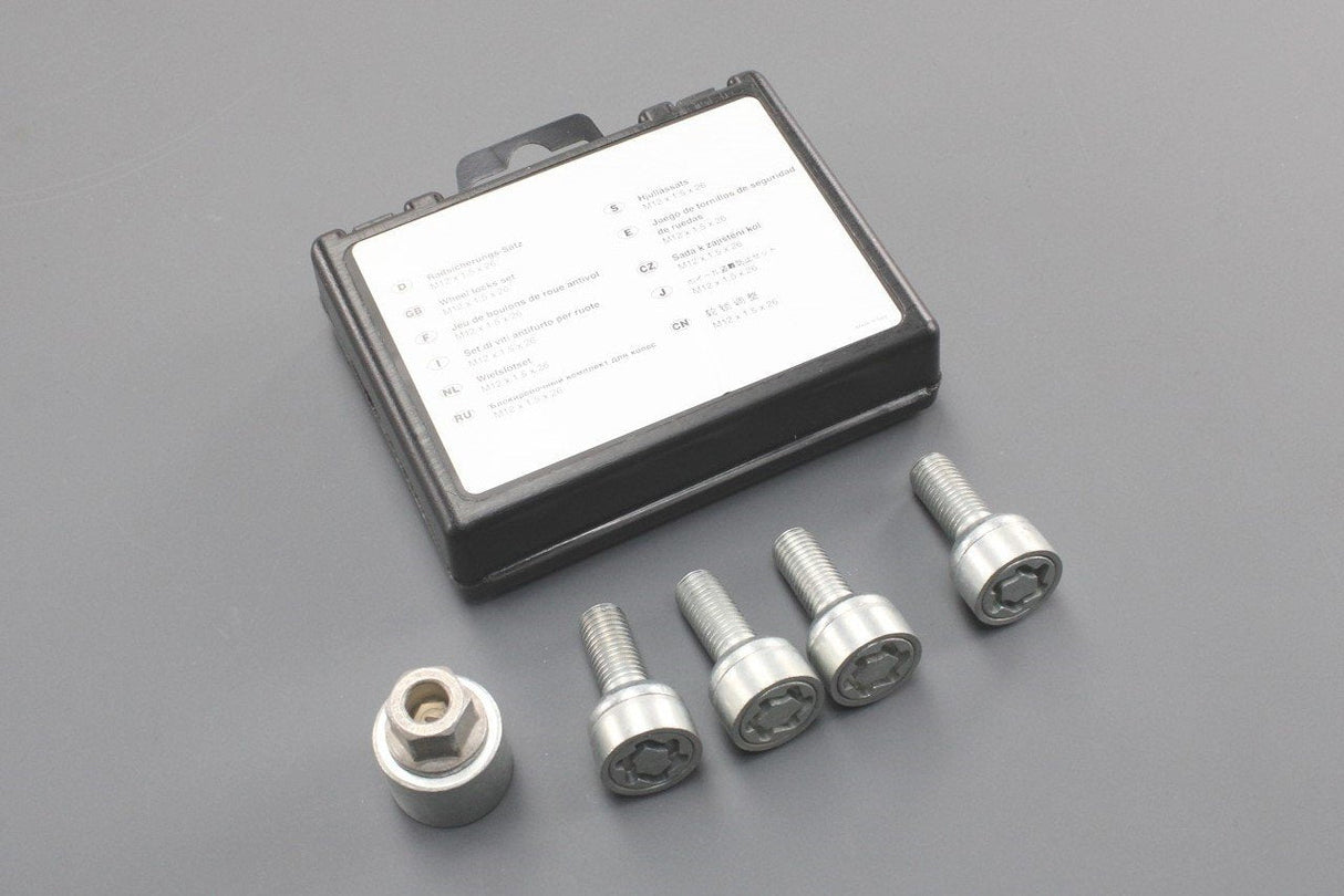 VW Up! 2012-on alloy wheel ant-theft locking wheel nut set kit 1S0698137