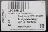 VW Up! 2012-on alloy wheel ant-theft locking wheel nut set kit 1S0698137