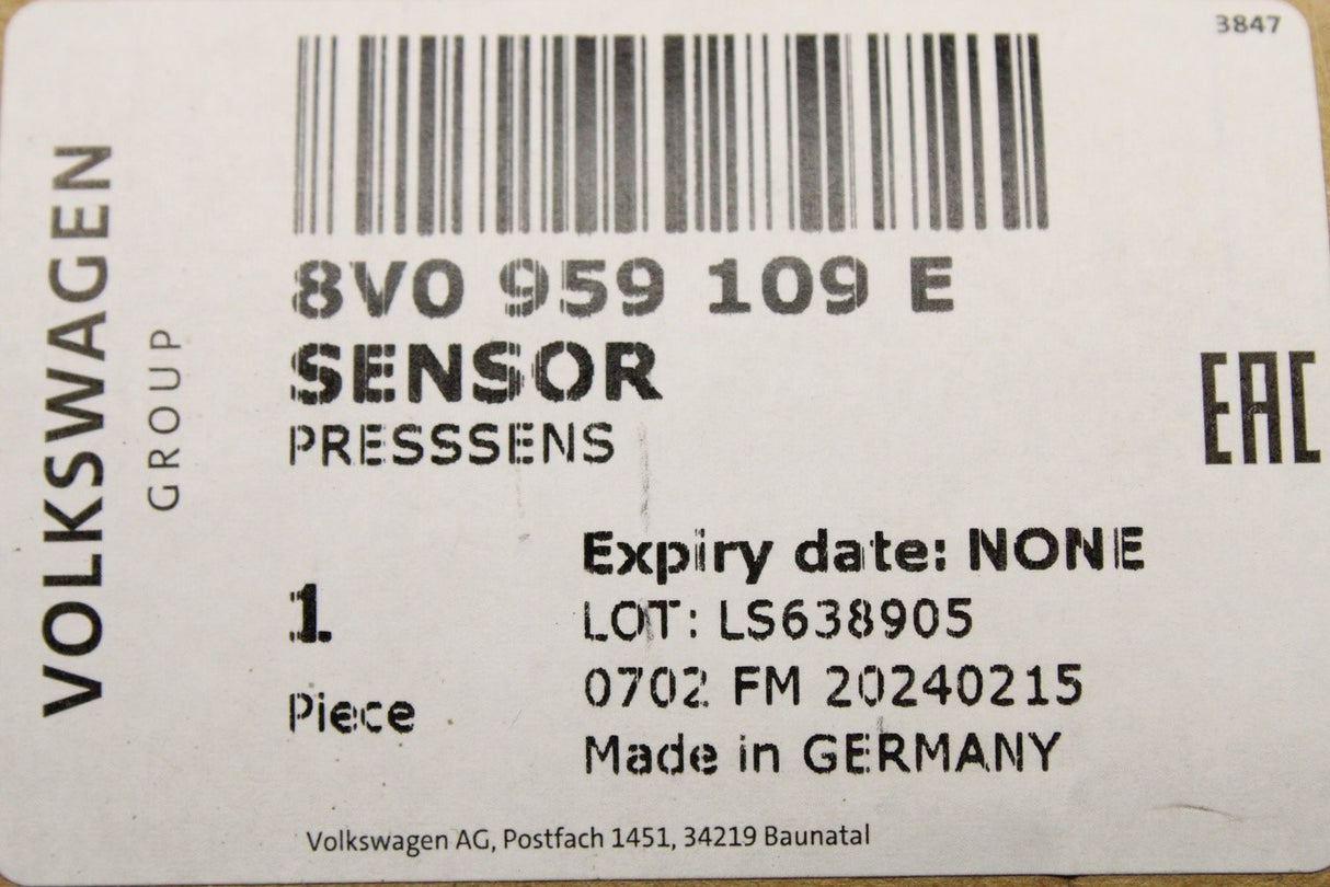 Audi A3 8V Sportback 17-20 pedestrian protection crash sensor 8V0959109E