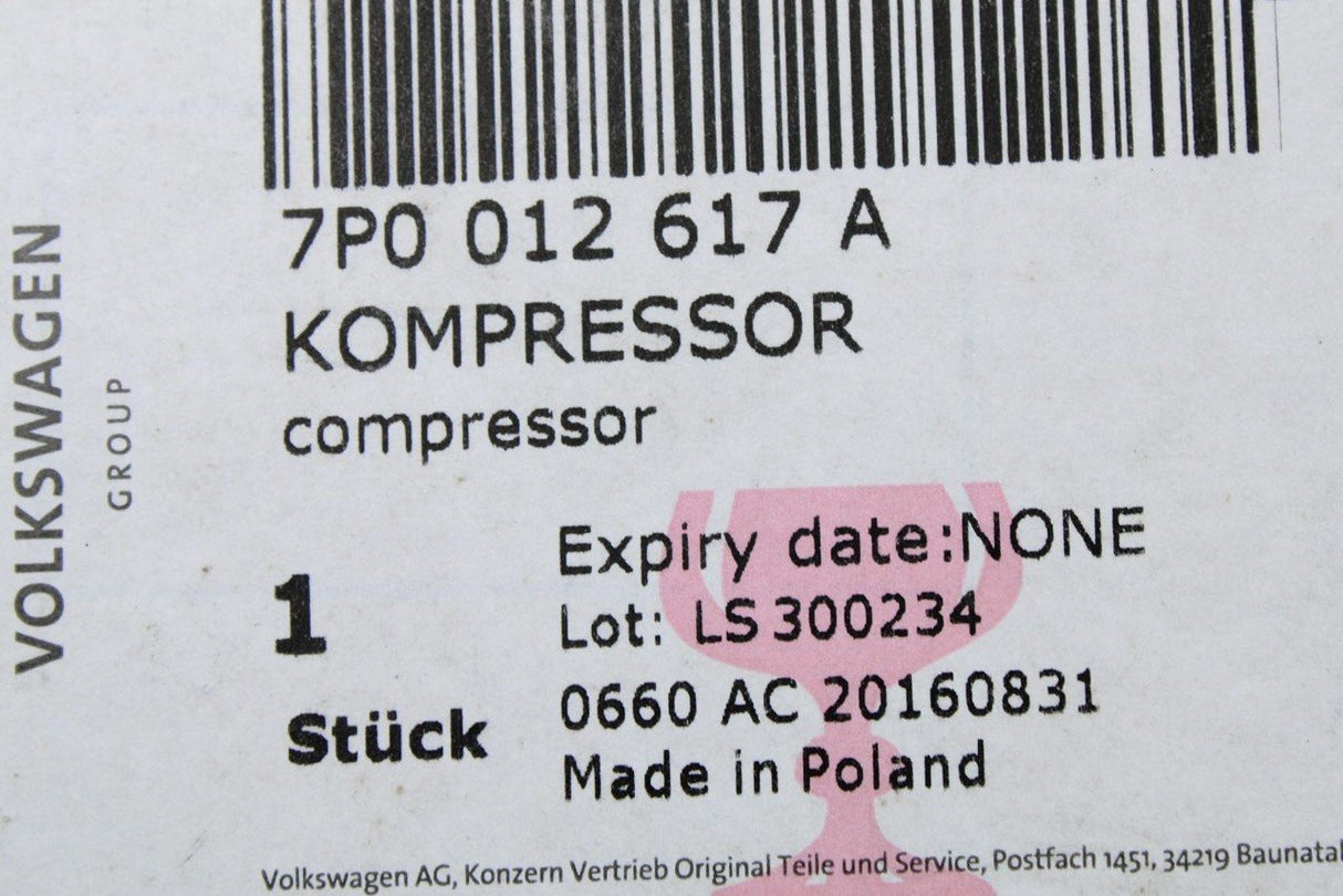 VW Touareg 15-on Audi RSQ8 20-on tyre air compressor 7P0012617A