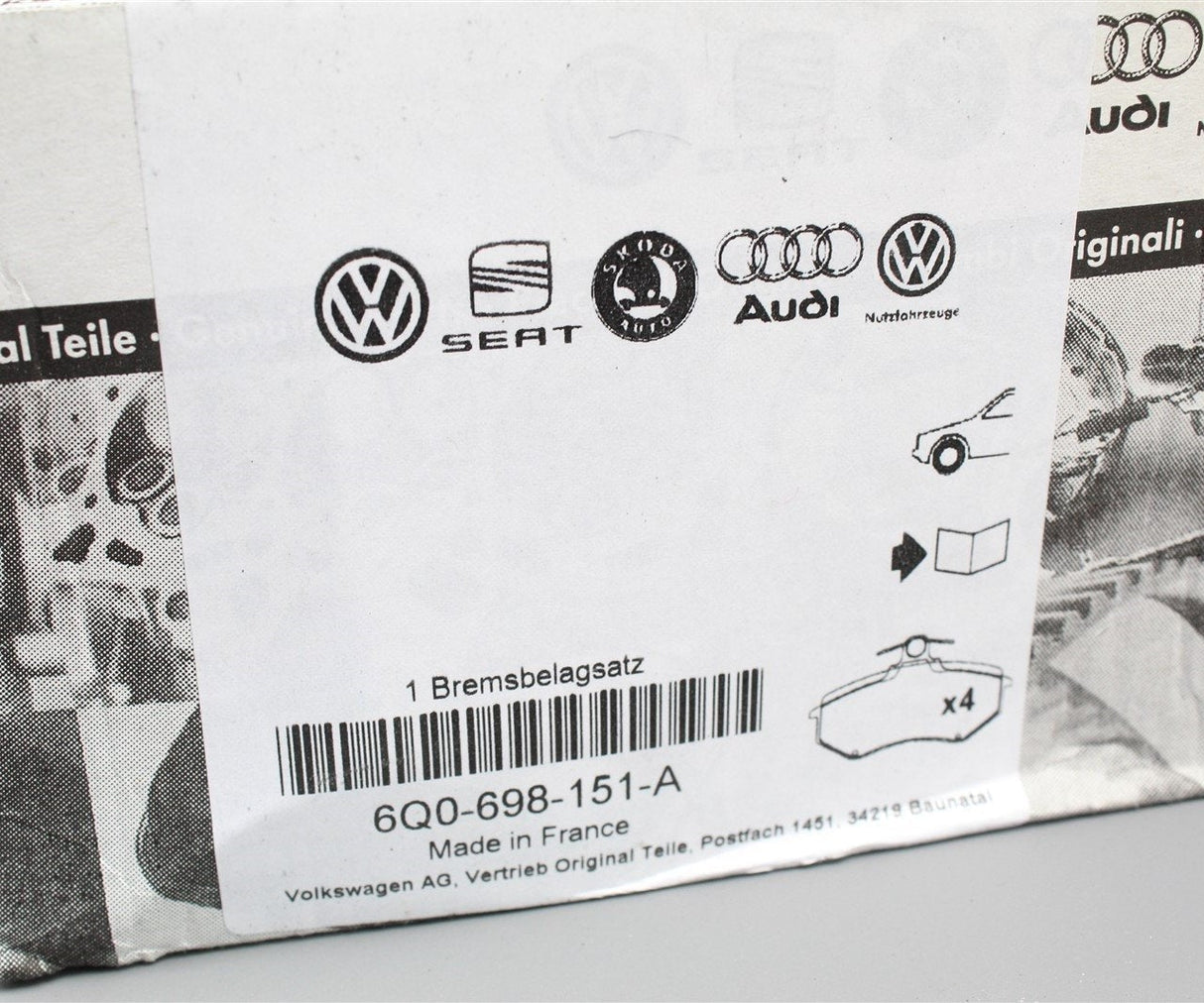 VW Polo 9N 9N3 Skoda Fabia SEAT Ibiza front brake pads 288mm 6Q0698151A